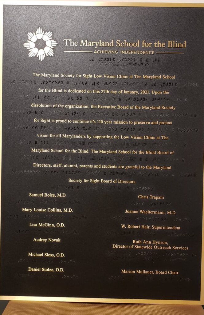 The Official Dedication Plaque.