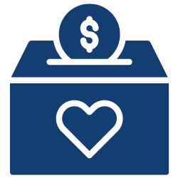 box with a heart on it and a coin entering through a slot on top