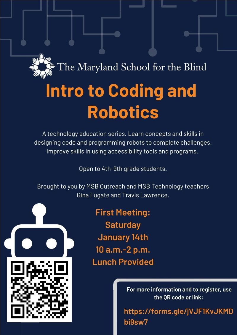 Intro to Coding and Robotics Short Course Flyer