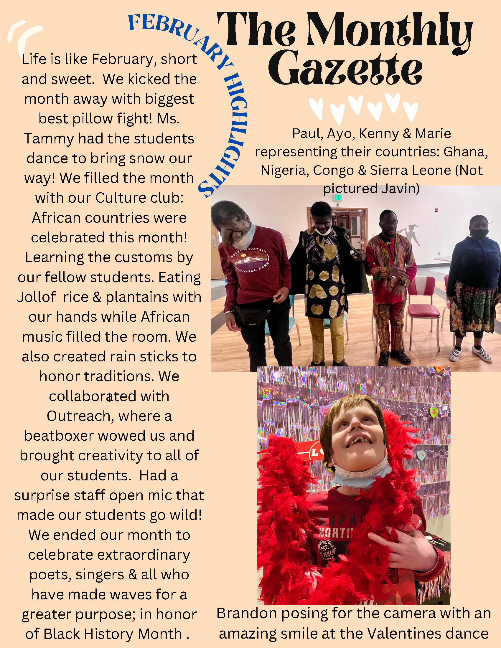 a flyer for the month of the month of the month of the month of the.
