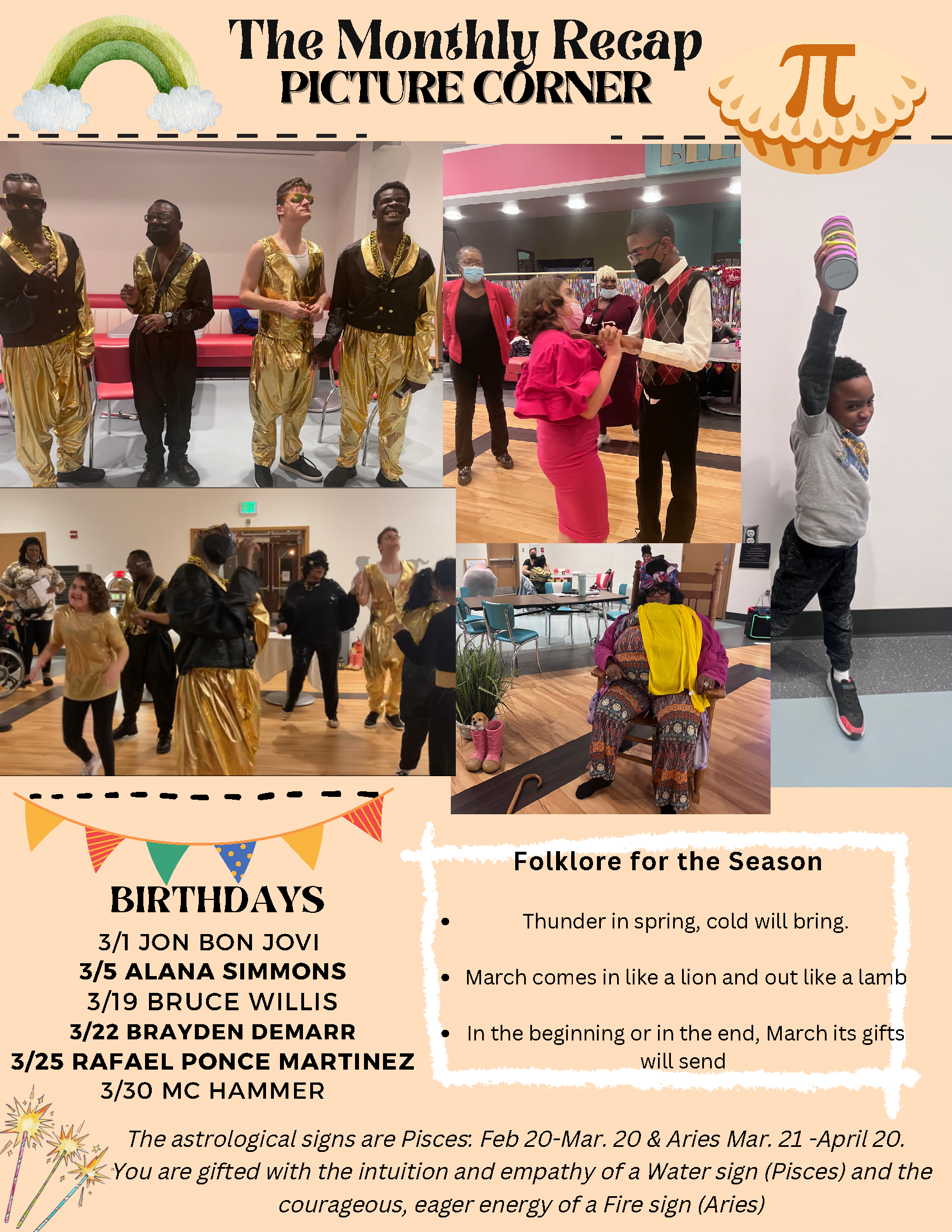 a flyer for a birthday party with pictures of people dancing.