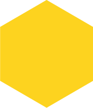 a yellow hexagonal object with a white background.
