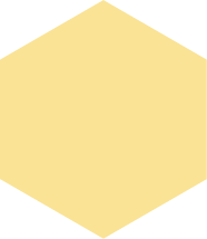 un objeto hexagonal amarillo sobre fondo blanco.