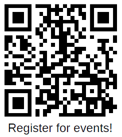 Un código qr con las palabras regístrese para eventos.
