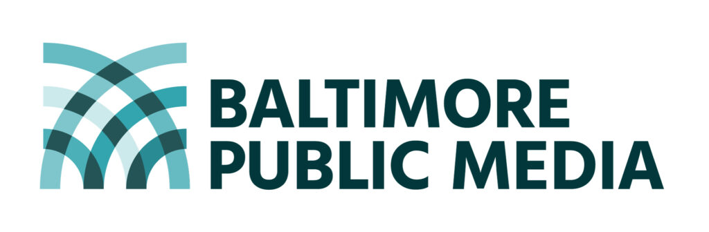 Baltimore Public Media logo with overlapping teal arcs on the left and text on the right.